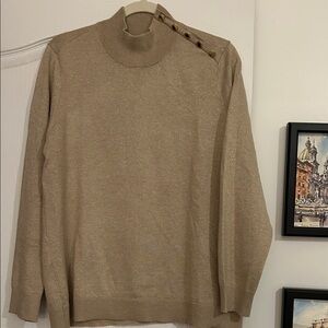 Calvin Klein Gold Shimmer Turtleneck Sweater